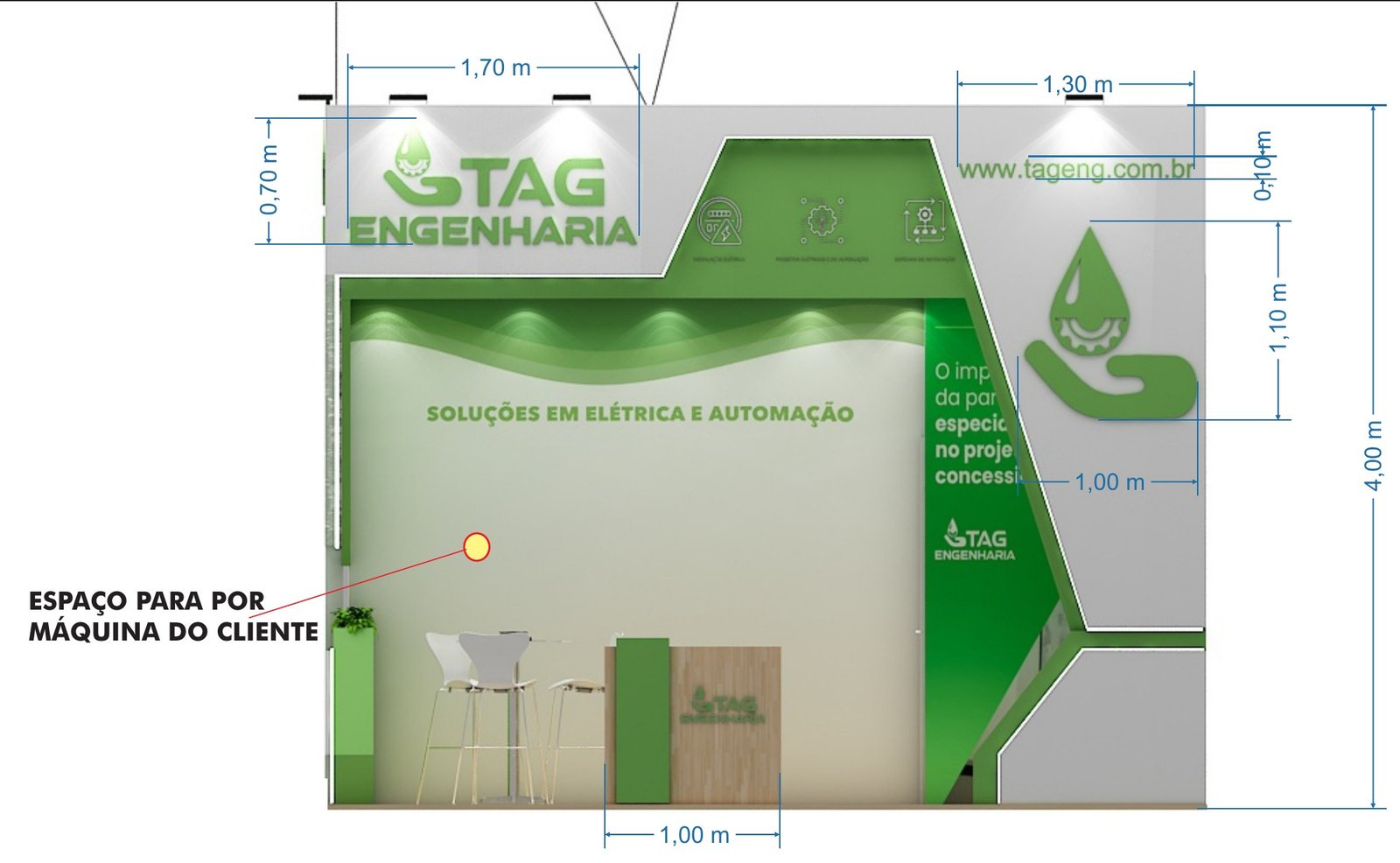Projeto 3D: Medidas e alturas definidas